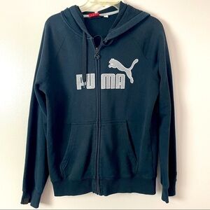 Puma Men’s 1/4 Zip Hoodie – Blue Pullover Sweatshirt, Size Small